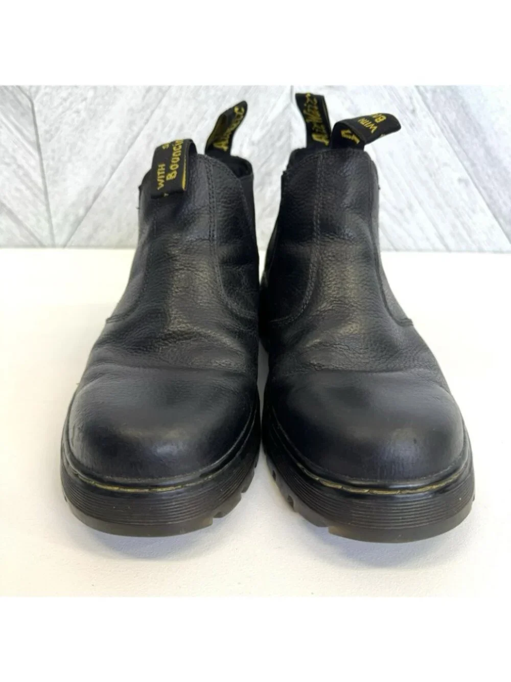 Dr Martens Hardie Chelsea Boots Shoes Black Leather Pull On Mens US 11 EU 45